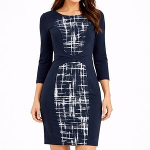 Vfshow Vfemage Navy Blue Bodycon Pencil Sheath Dress Size Medium